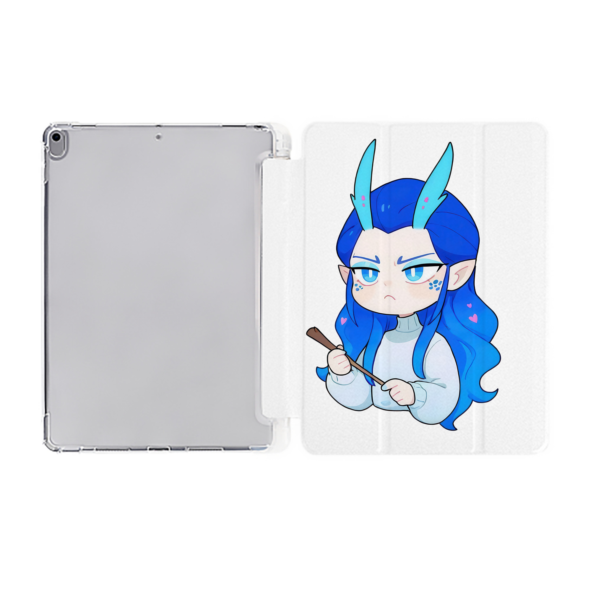 （画像用） Ne Zha 2 ナタ 魔童の大暴れ IPad ケース ペン収納付き 三つ折りスタンド PUレザー×シリコン 対応機種9.5/10.5/10.9インチ